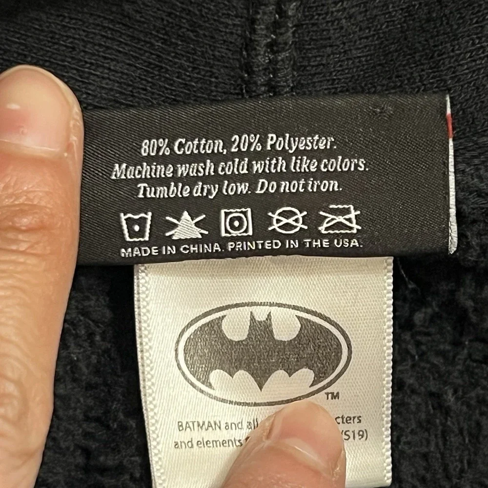 The Hundreds Batman Hoodie Menz Medium Black DC Comics Drawstring Embroidered - Picture 4 of 8